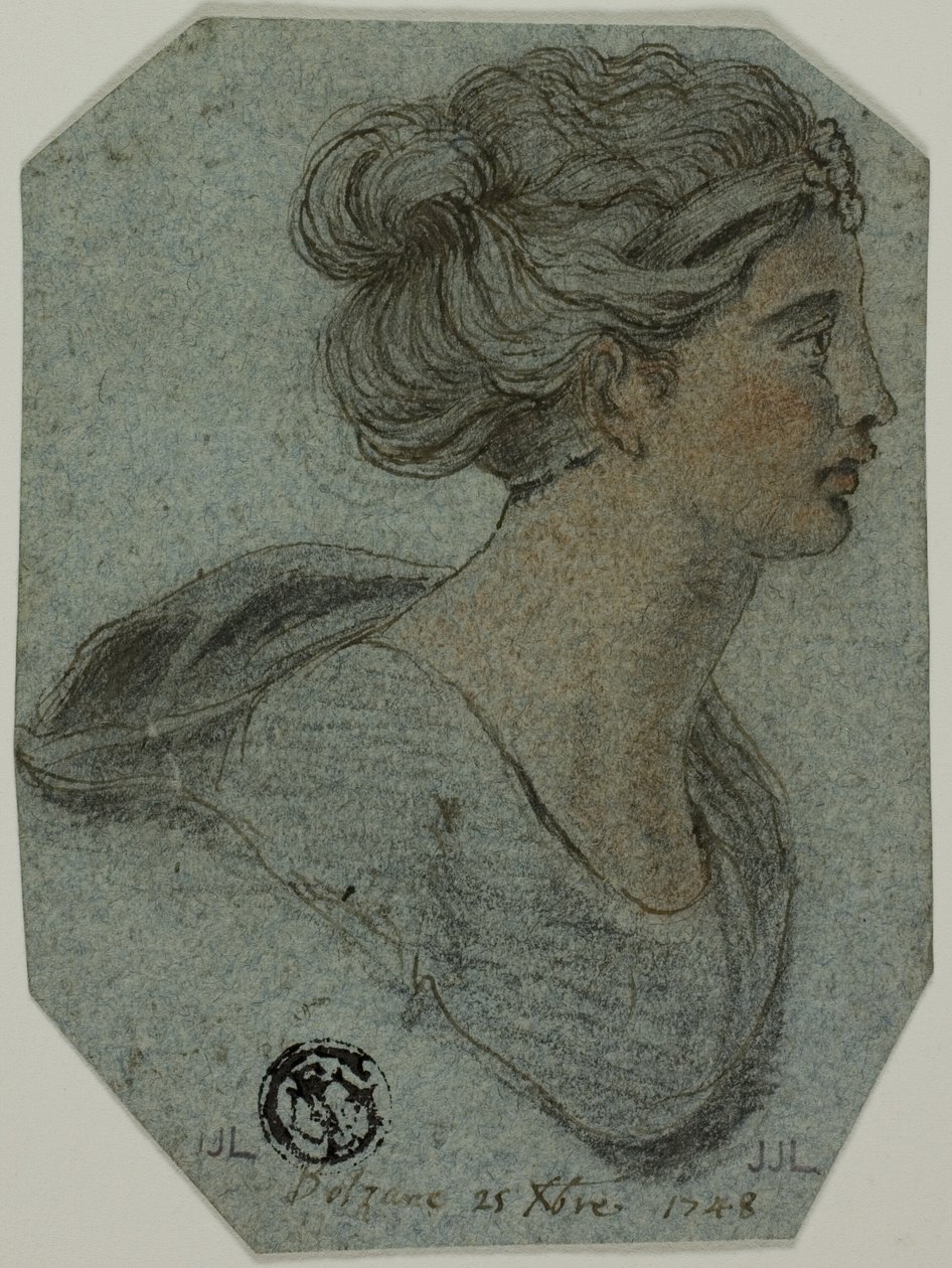 Bust of Girl in Profile to Right by Unknown