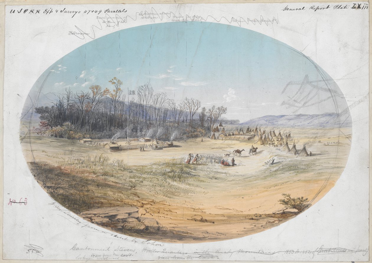 Cantonment Stevens, Looking Westward by Unknown
