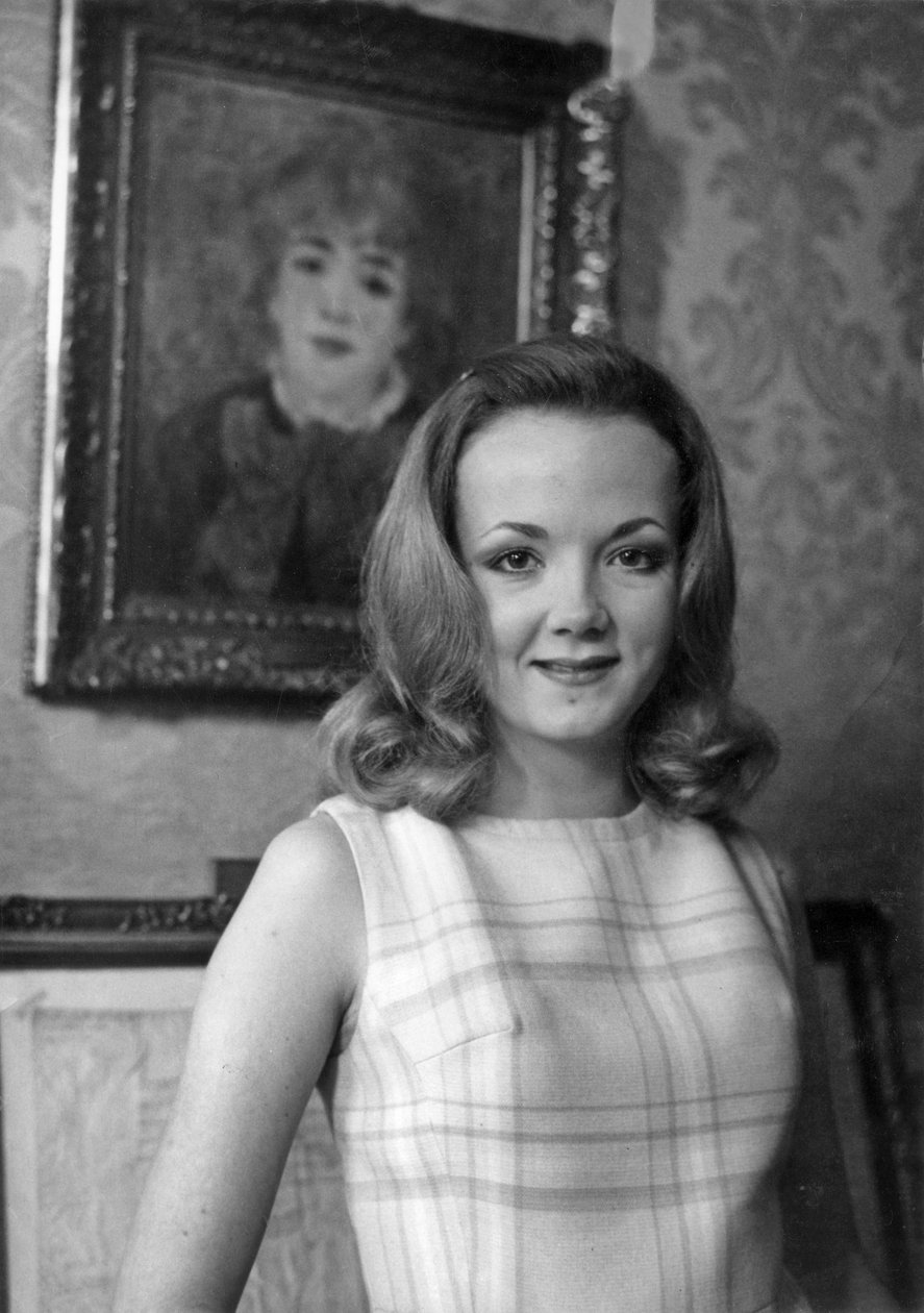 Catherine Hiegel In Front Of The Canvas By Renoir At Home French From La Comedie Francaise After Signing Her Contract For The Role Of Maid On January 30, 1969 by Unknown