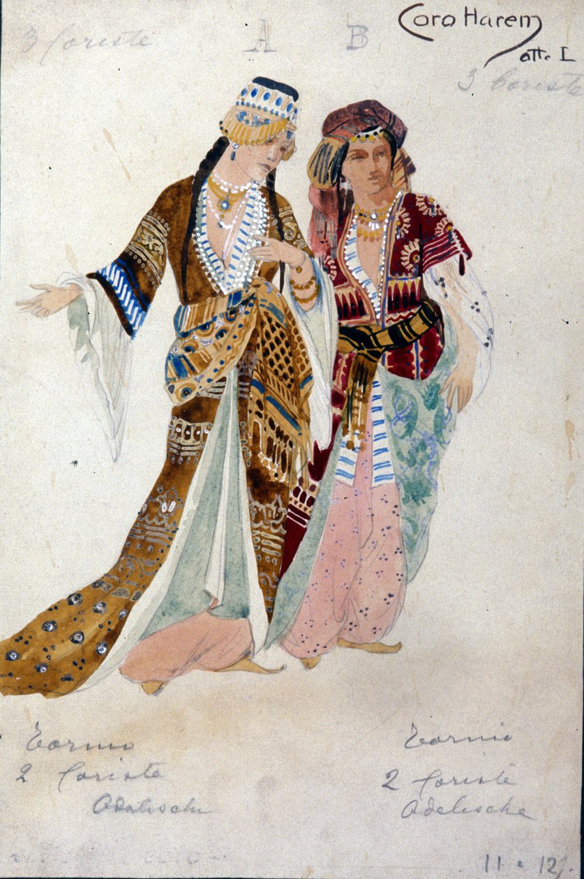 Costumes for the Women of the Harem, from the Opera Oberon, by Carl Maria von Weber by Unknown