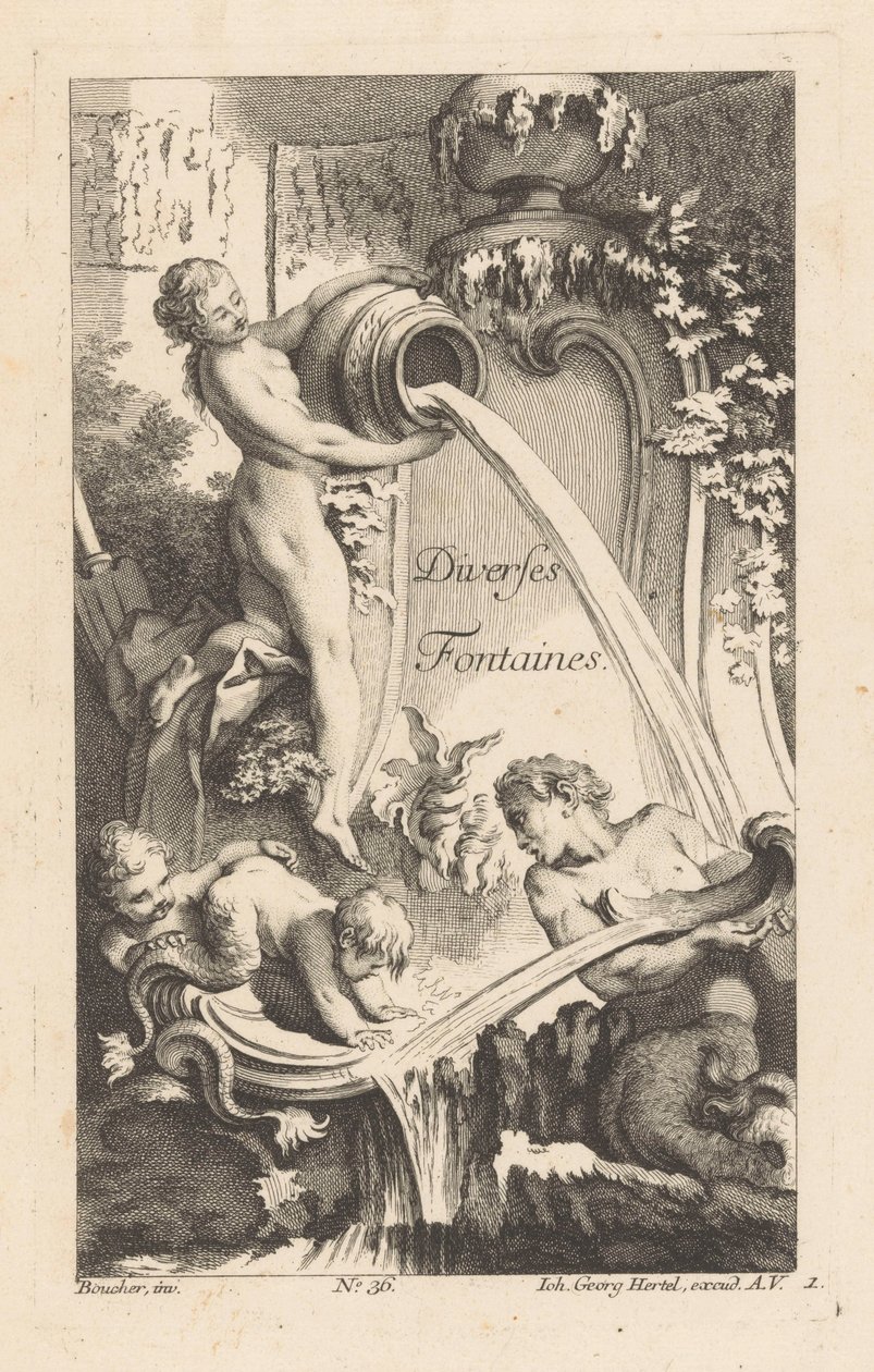 Fountain with Woman, Merman, and Children (Diverses Fontaines) by Unknown