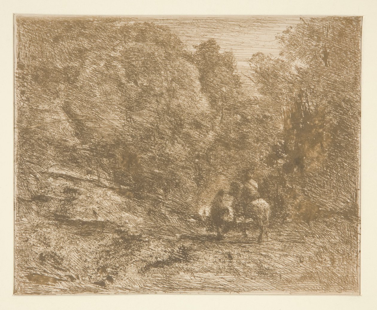 Horseman in the Forest and Traveler on Foot by Unknown