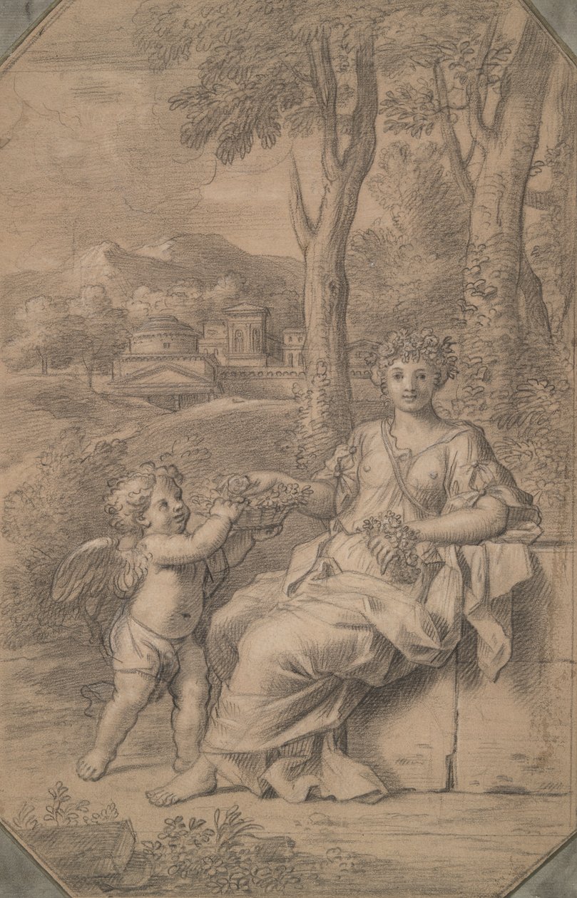 Portrait of a Woman as Flora by Unknown