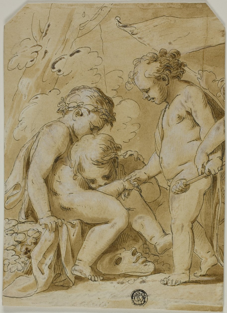 Putti Bacchanale by Unknown
