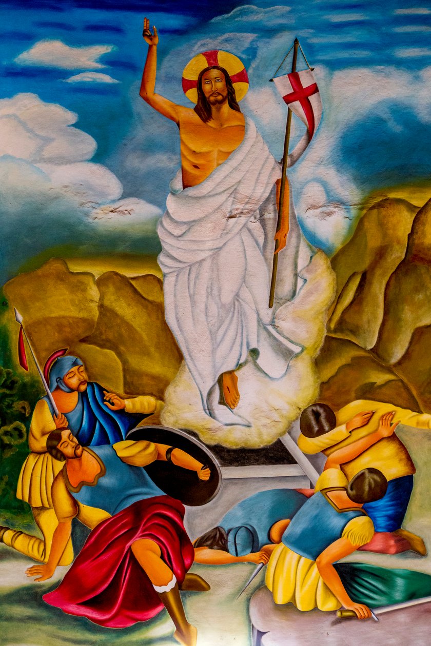 Resurrection Fresco in Cristo Risorto de Hedzranawoe Catholic Parish Church, Lomé, Togo by Unknown