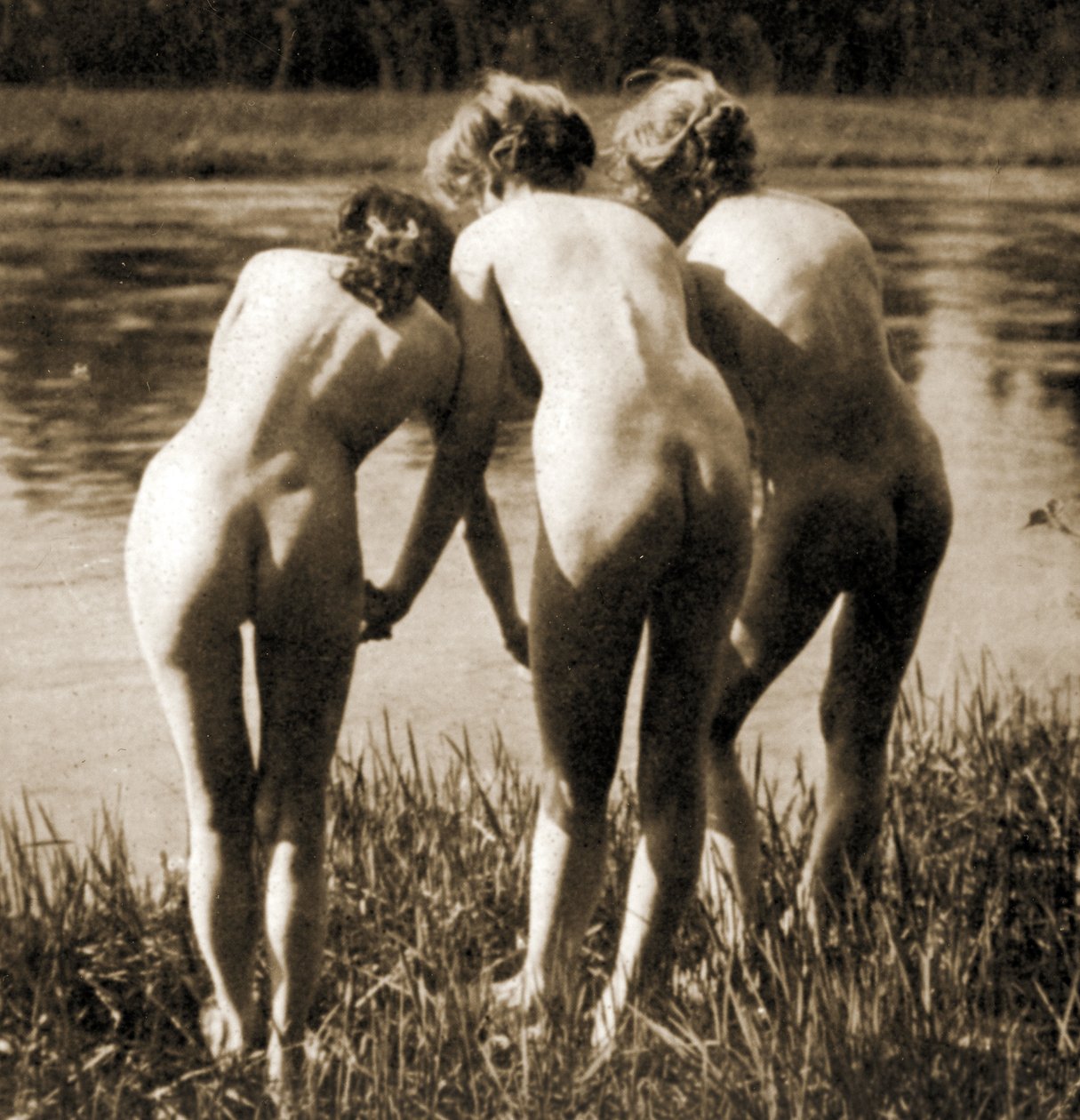 Three Graces, a Female Nude Trio by Unknown