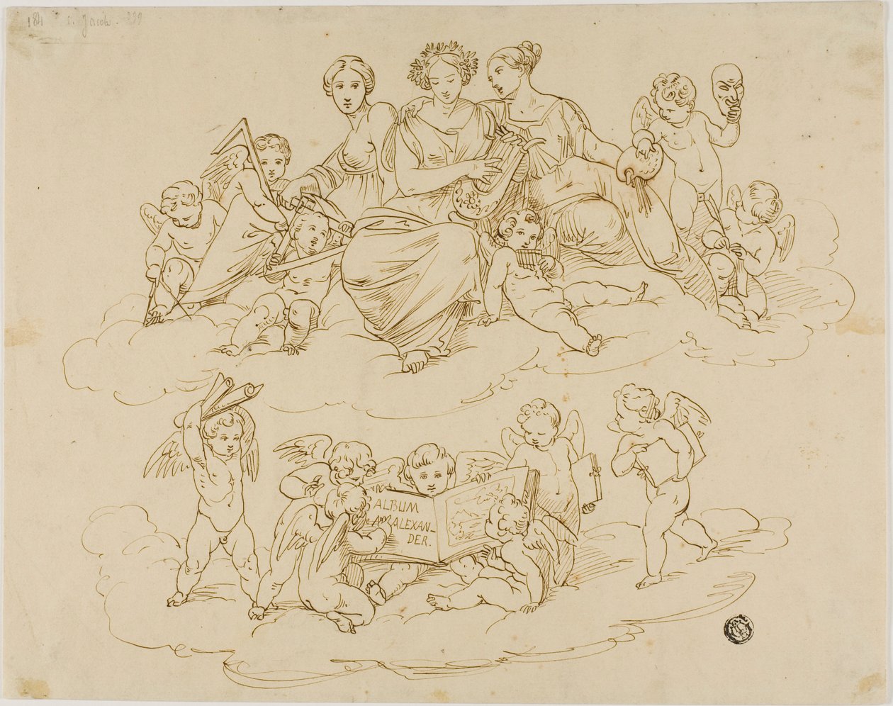 The Three Muses (Urania, Terpsichore, and Thalia) with Putti by Unknown