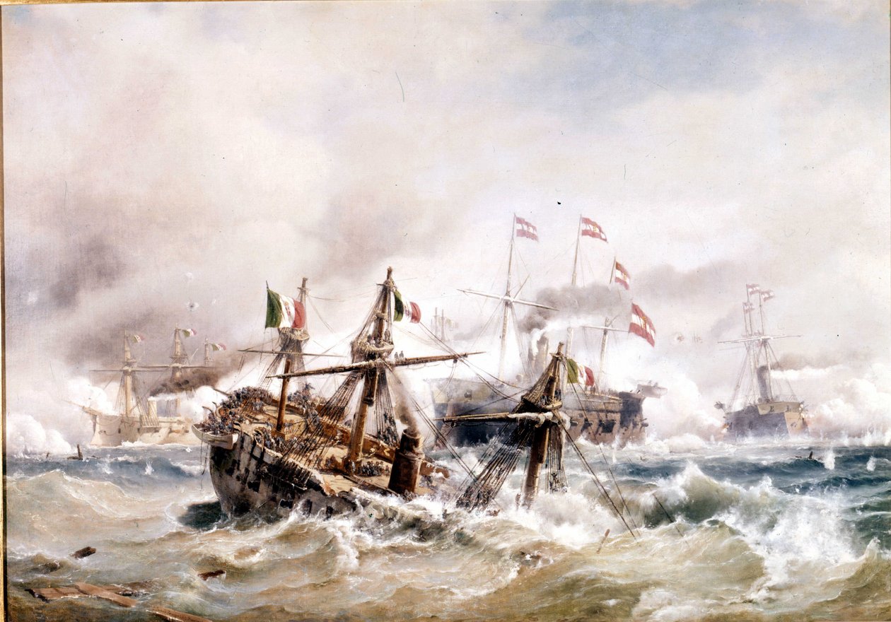 20/07/1866: Battle of Lissa off Dalmatia: the Austrians destroy the Italian fleet by Unknown artist