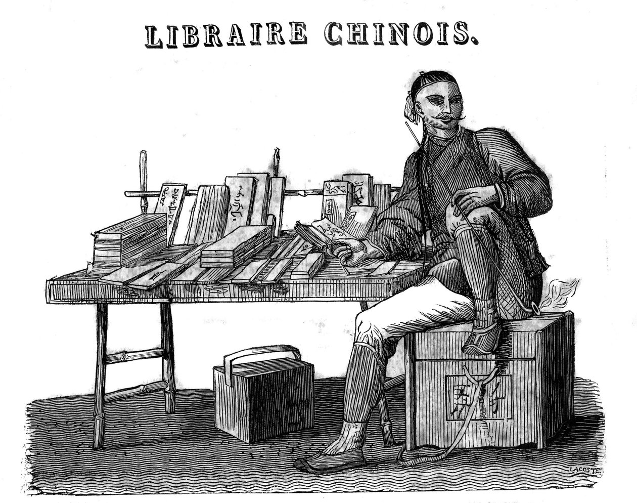 A Chinese bookseller in the 19th century by Unknown artist