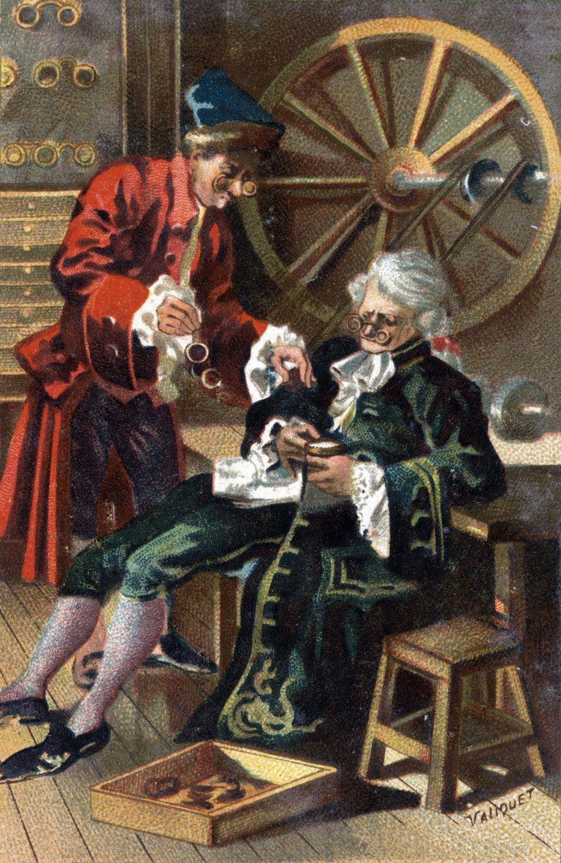 An Optician (manufacturer of glasses) in 1745 by Unknown artist