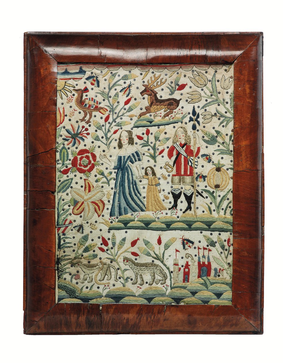 A William and Mary needlework picture by Unknown artist