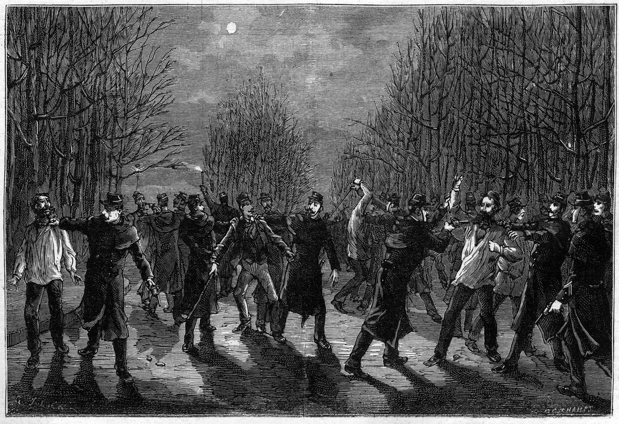 A Beating of Criminals in the Bois de Boulogne in Paris in 1883 by Unknown artist