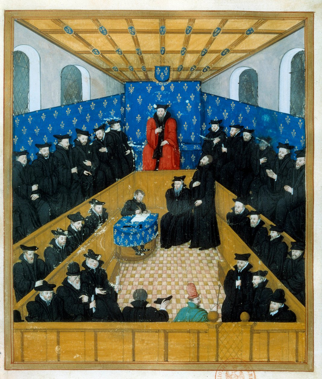 A court of justice in the 15th century. Miniature. Paris, B N by Unknown artist