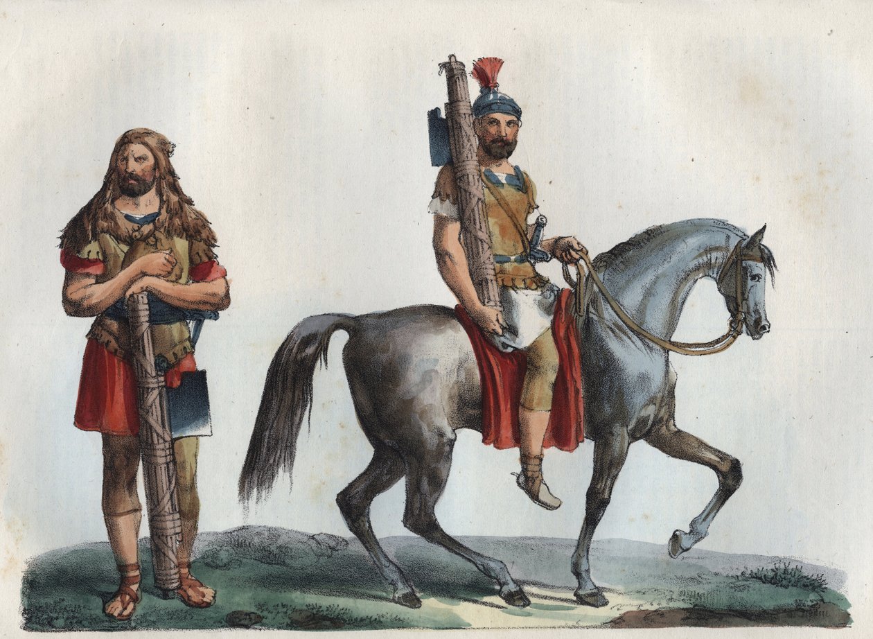 A military lictor and A military lictor of the cavalry - engraving from 