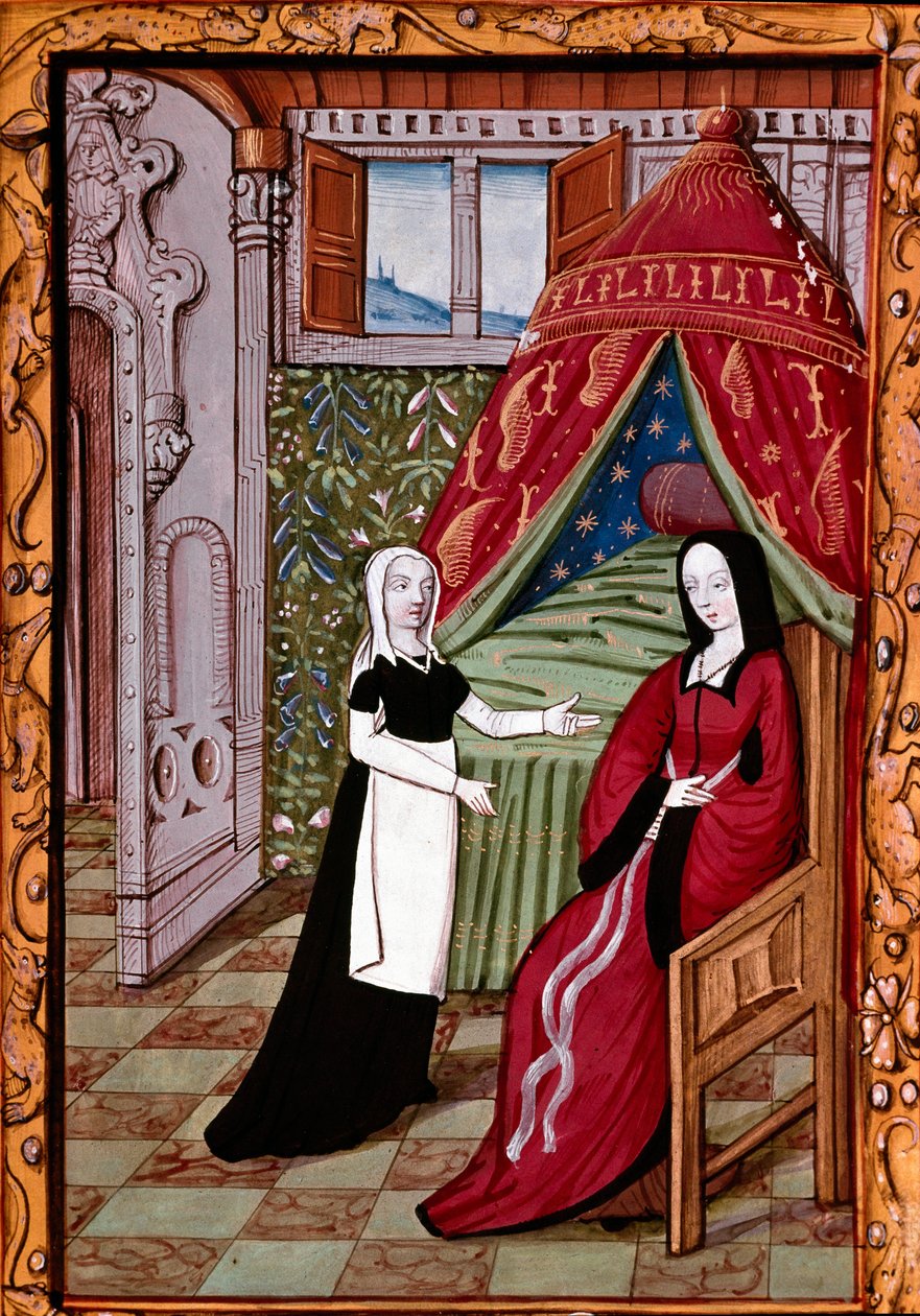 A Young Woman Probably Louise Laval in Her Bedroom with Her Miniature Servant by Unknown artist