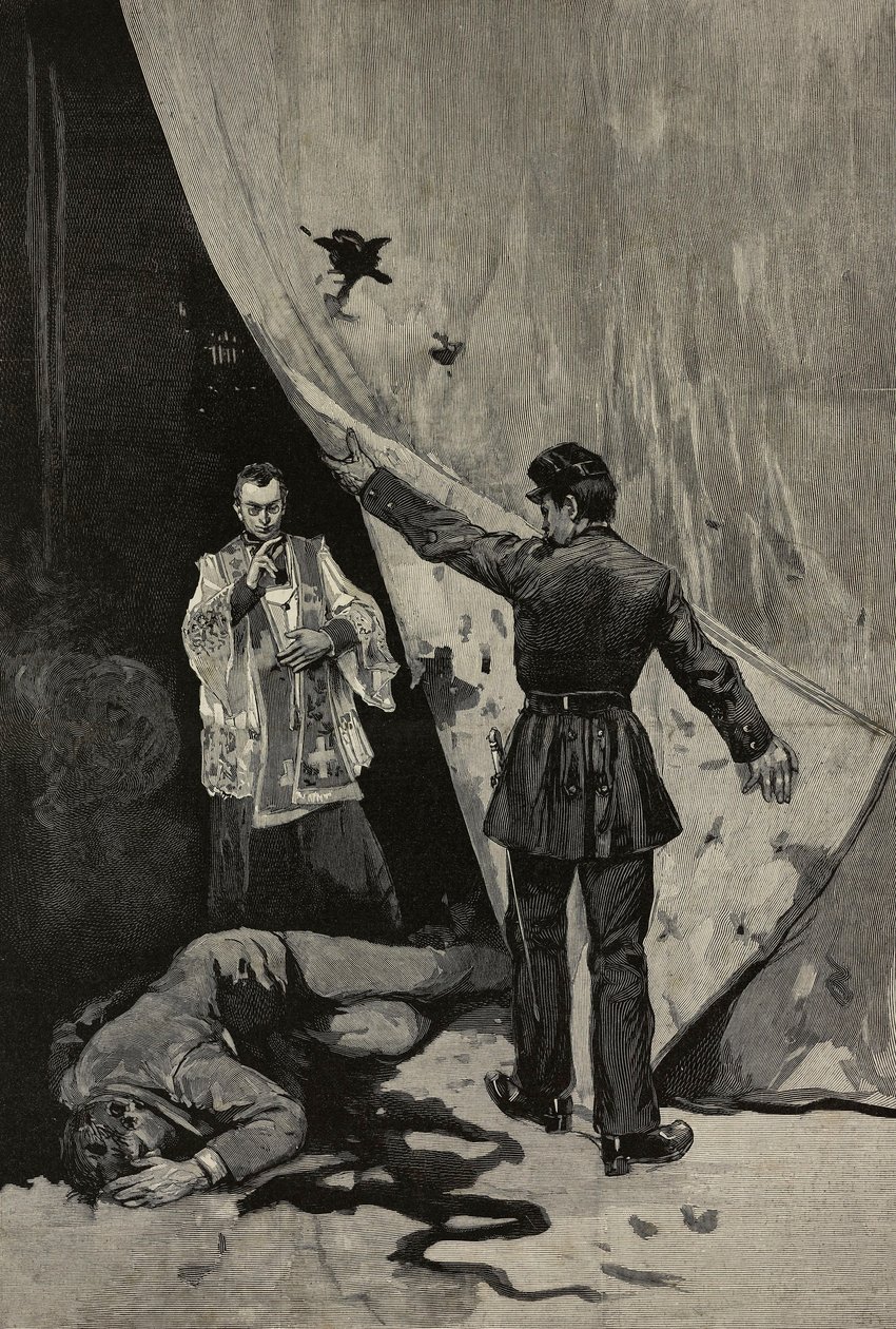 Absolution of the Anarchist in La Madeleine Church, Paris, France by Unknown Artist