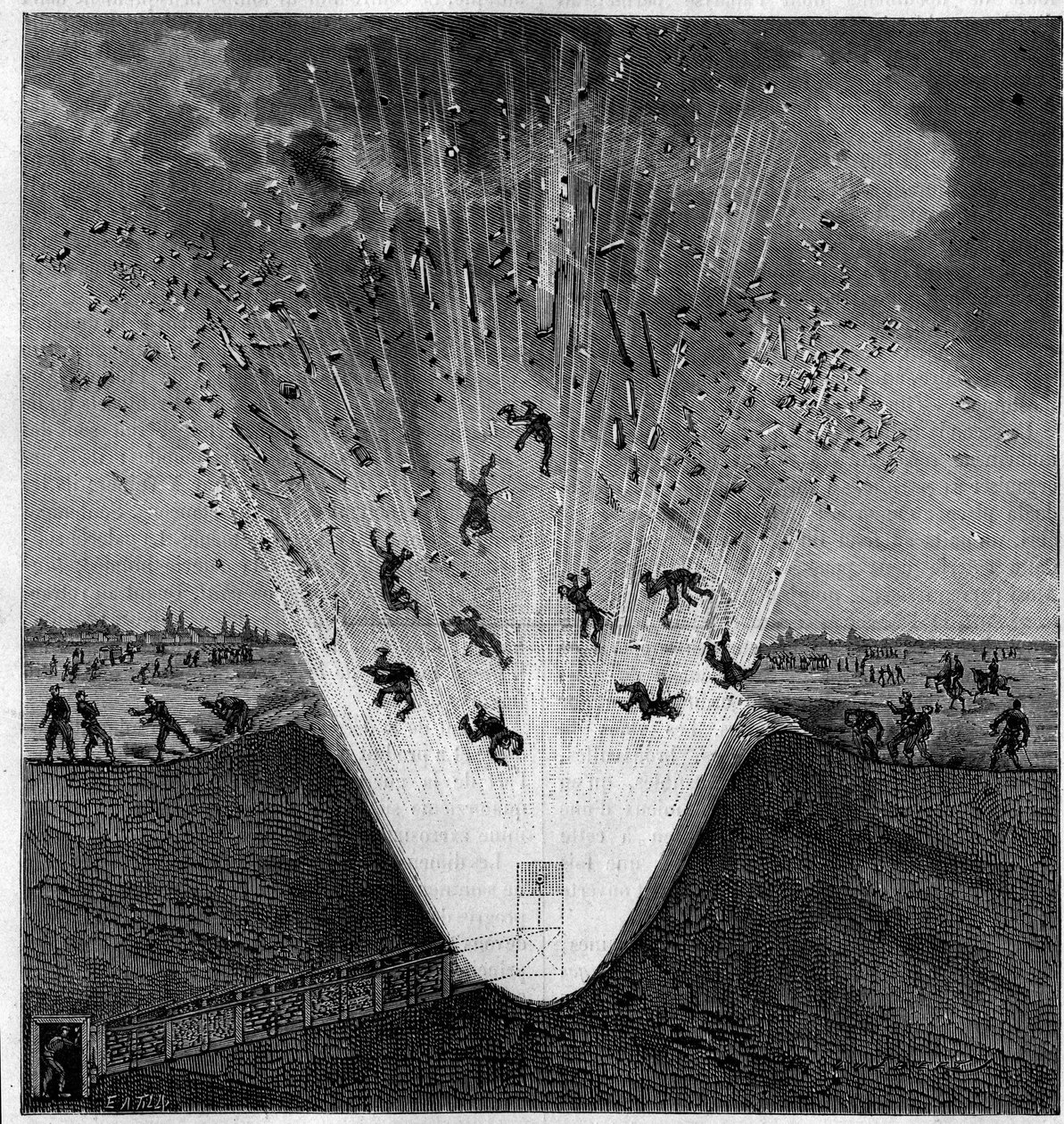 Accidental Explosion of a War Mine, Arras by Unknown artist
