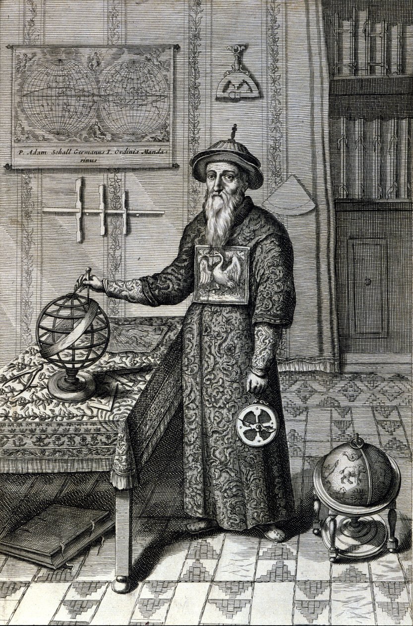 Adam Schall, astronomer (1592-1666) in Mandarin costume in the Pekin Observatory, in “China” by Athanase Kircher (or Athanasius Kircheri) by Unknown artist