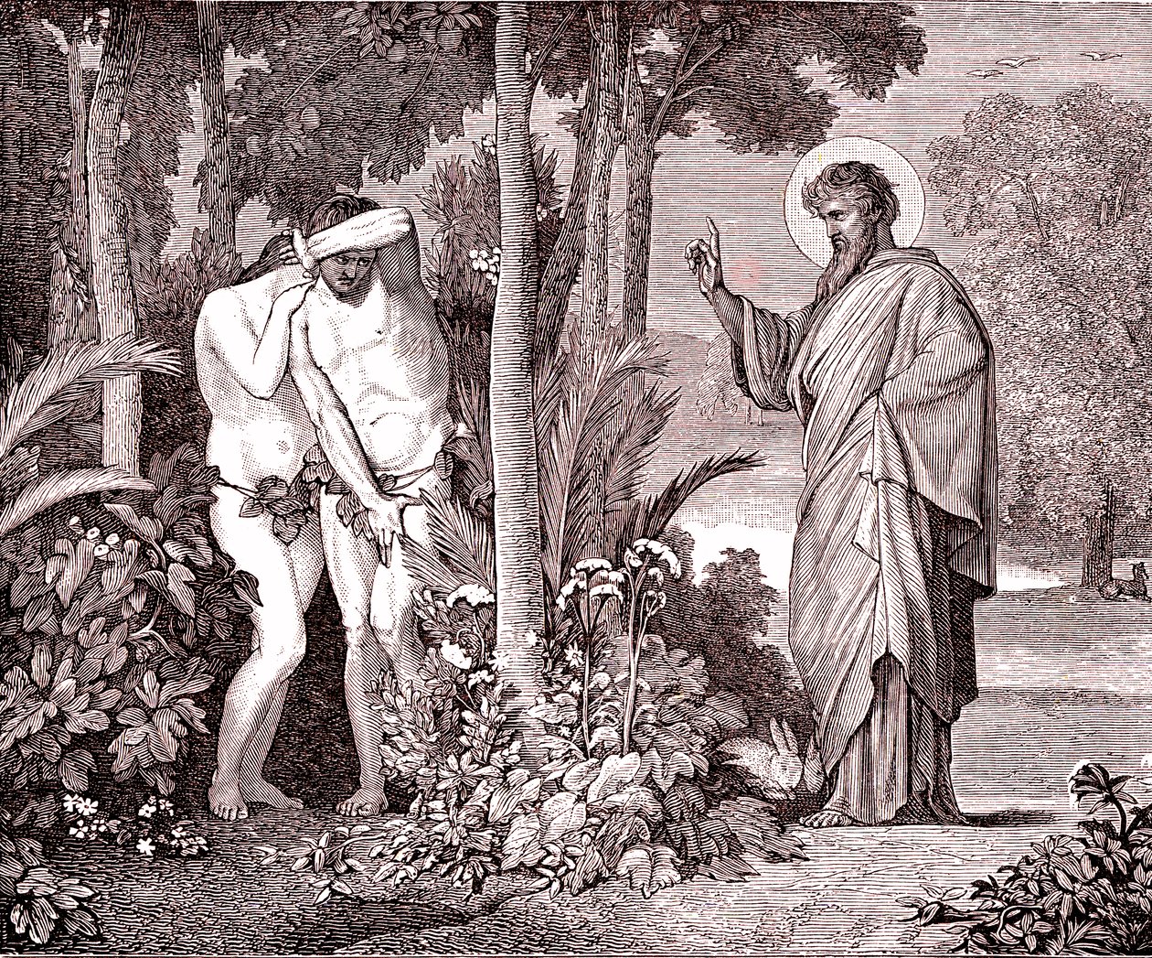 Adam and Eve, Facsimile from the Book by Louis Veuillot 