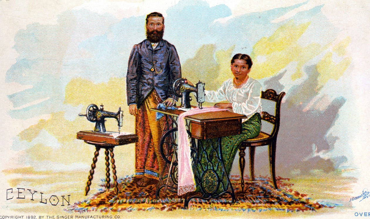 Advertising for Singer Sewing Machines, Ceylon (Present-day Sri Lanka). 1892 by Unknown artist