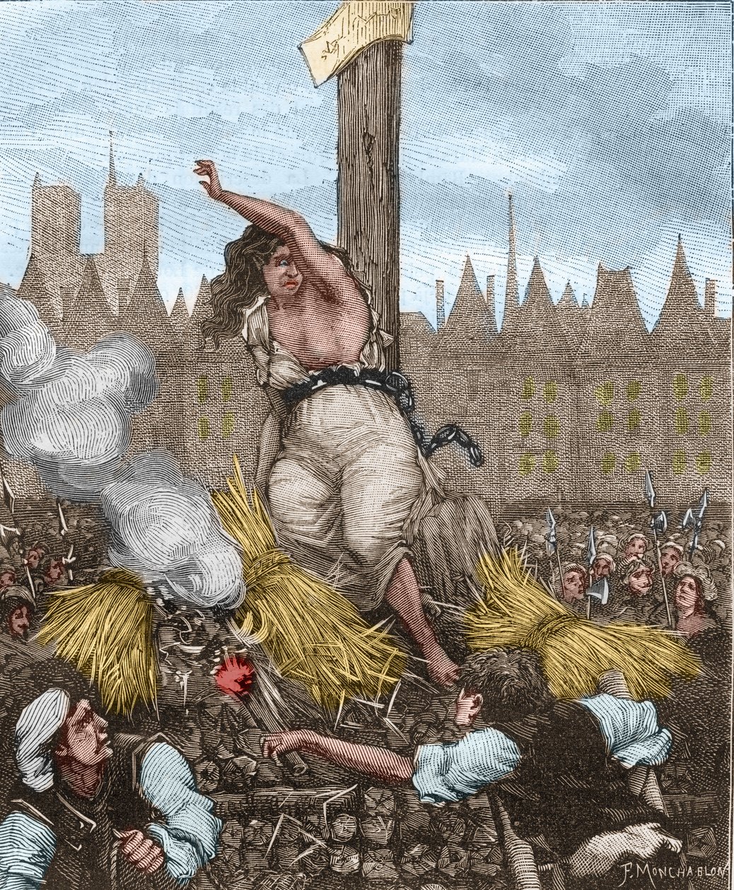 Affaire des Poisons: Catherine Deshayes, wife Monvoisin (engraving) by Unknown artist