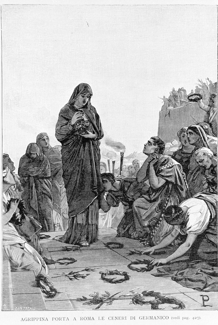 Agrippina the Elder Brings to Rome the Ashes of Her Husband Germanicus to Seek Justice from Tiberius for His Death by Unknown artist
