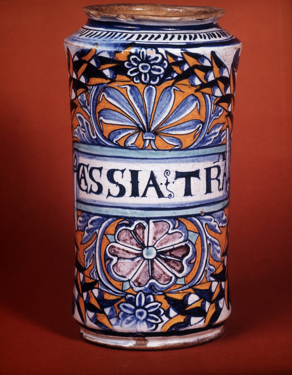 Albarello: Pharmacy Vase, Faience by Unknown artist