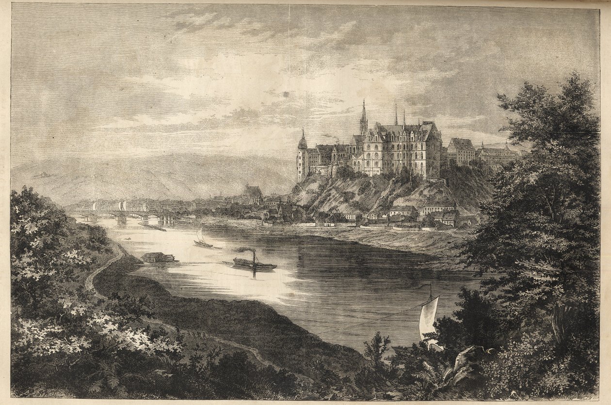 Albrechtsburg castle - Saxony - Germany - The castle of Albrechtsburg in the land of Saxony in Germany - engraving - 1866 by Unknown artist