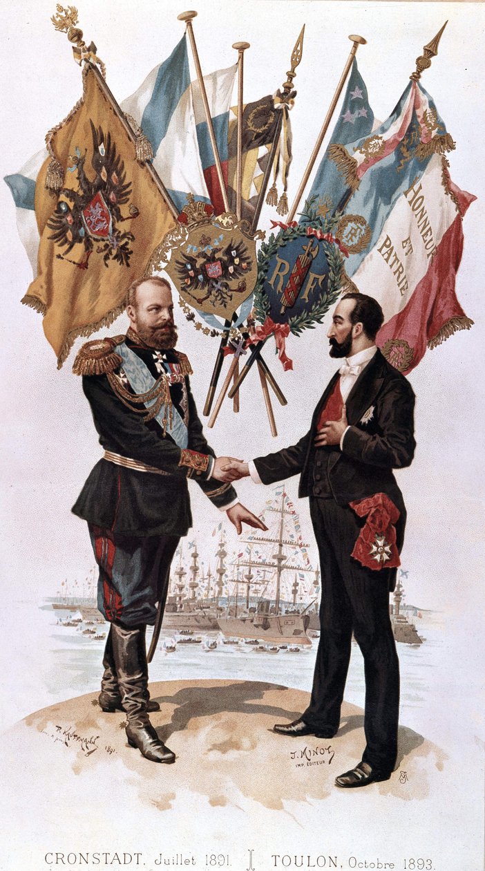 Alexander III at the signing of the Franco-Russian trade agreement (Kronstadt 1891 - Toulon 1893), Bianchetti collection by Unknown artist