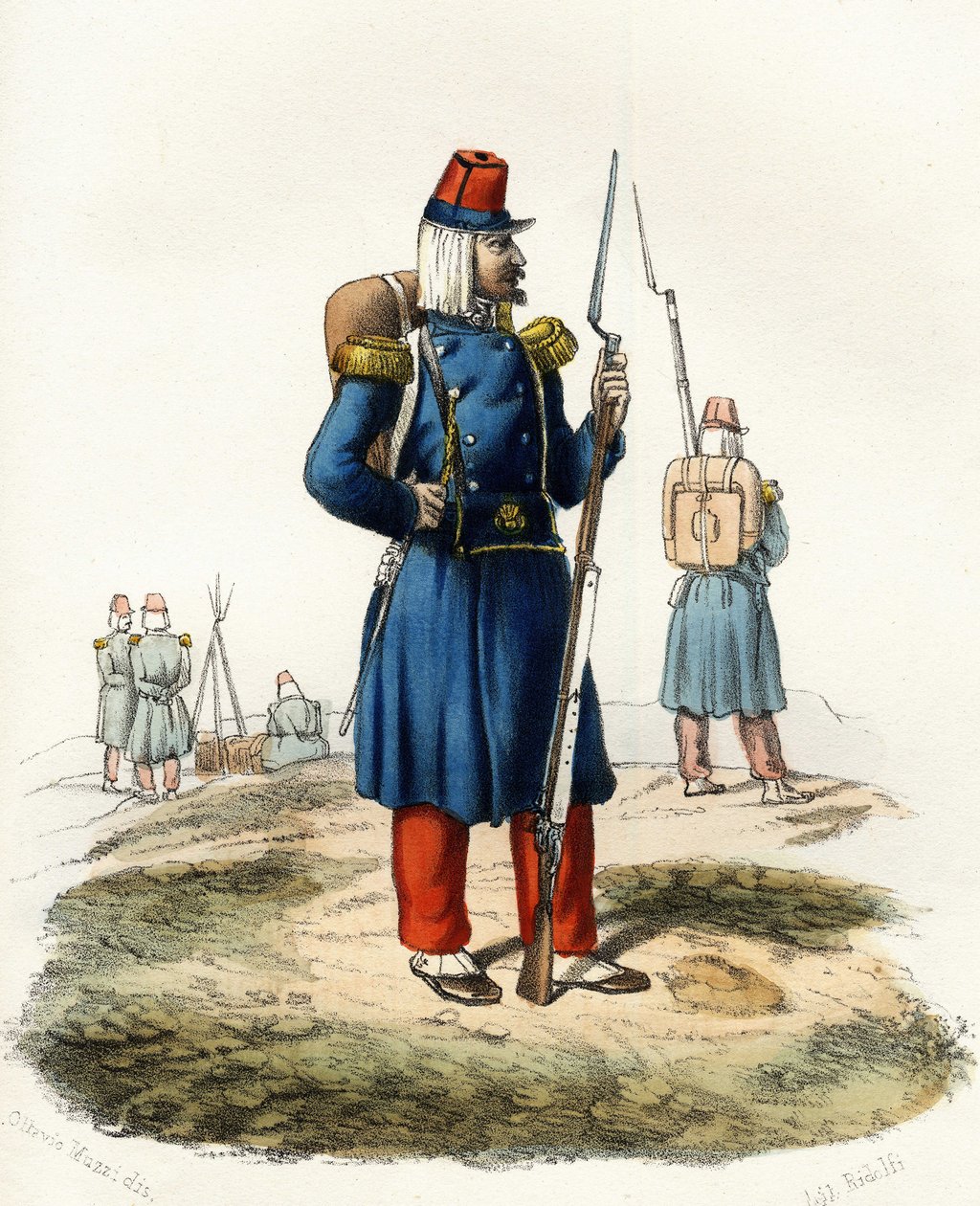 Algeria, light infantry of the French army of Africa during the 1830 expedition. In 