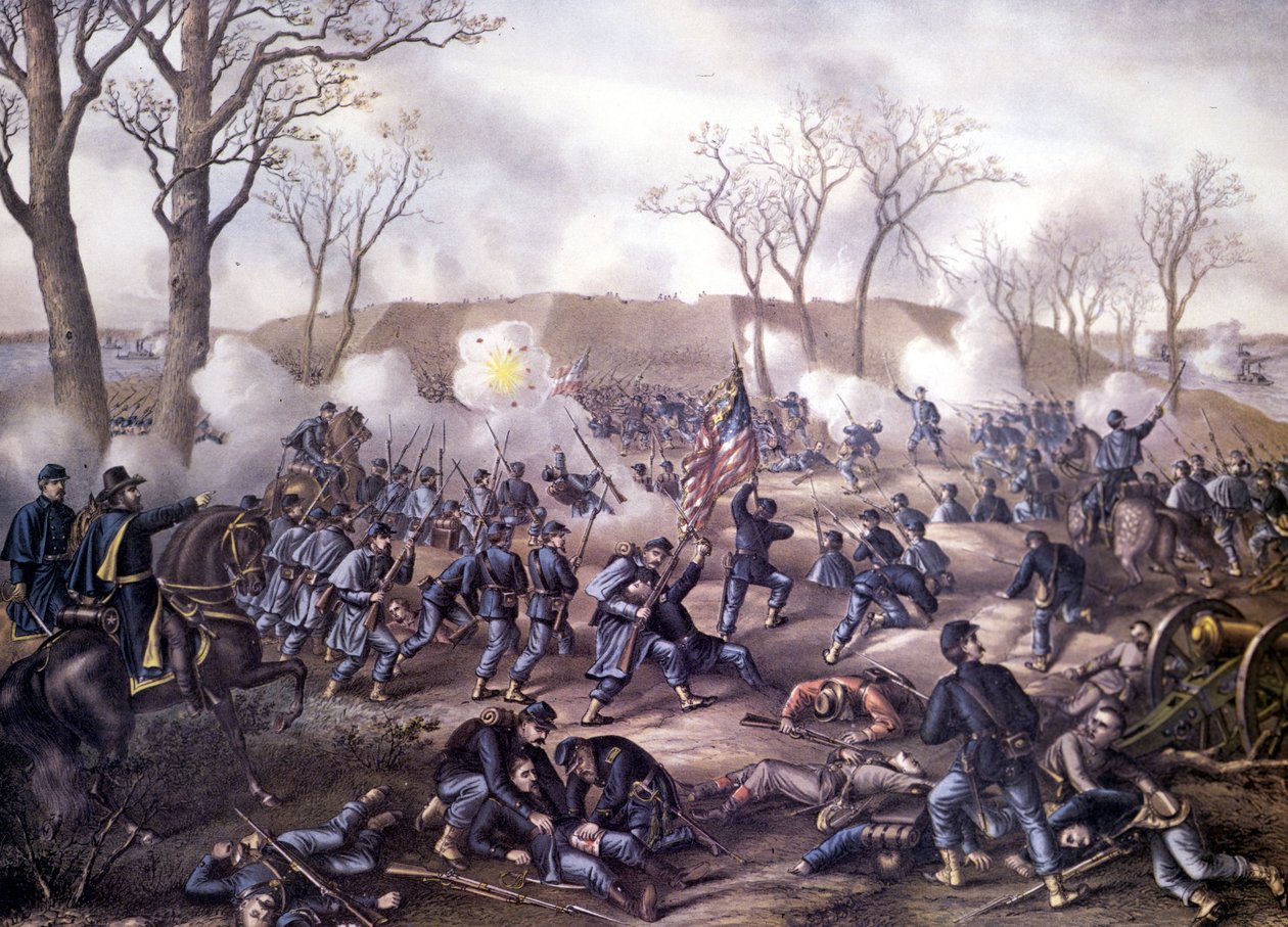 American Civil War: First Battle of Fort Donelson, Tennessee by Unknown artist