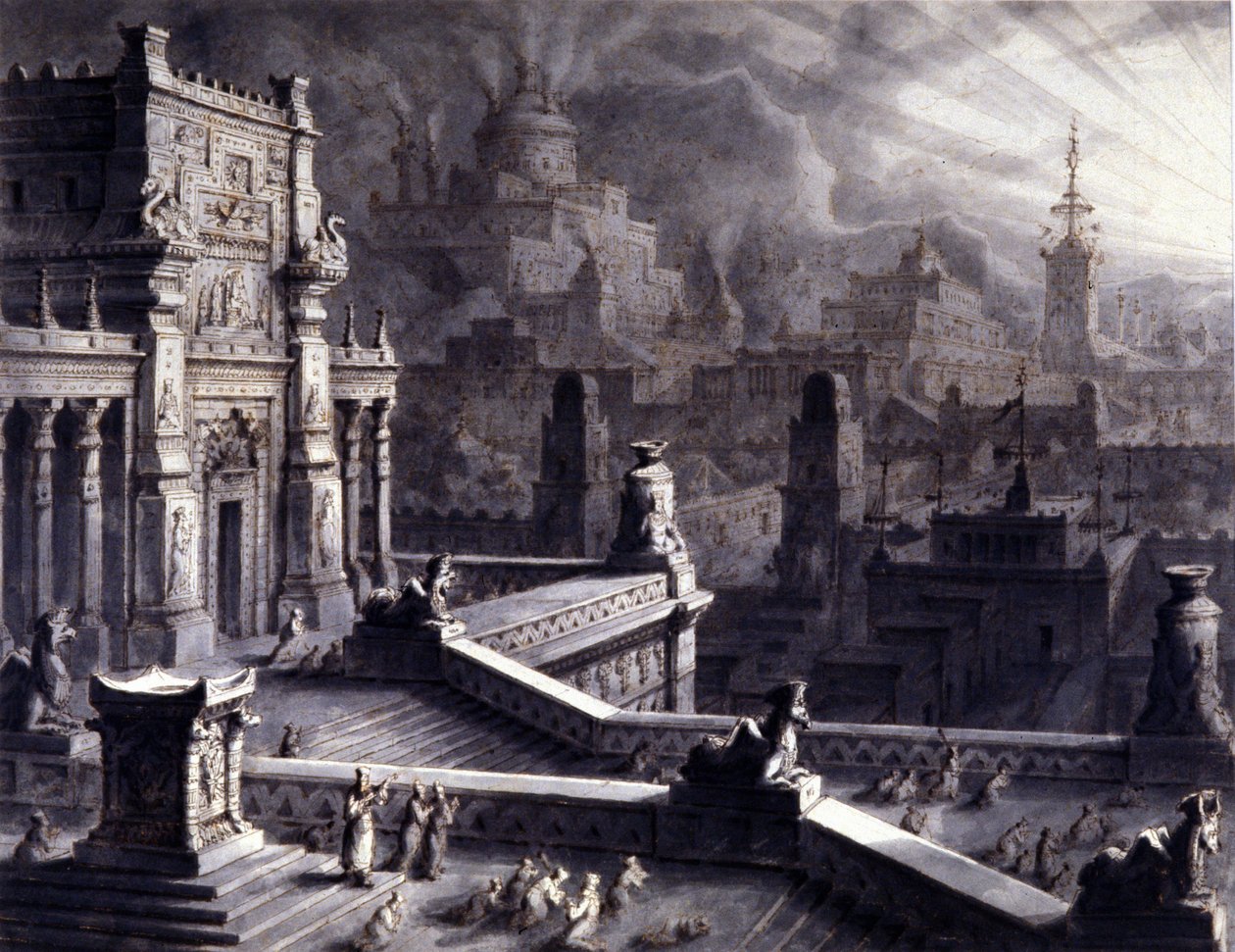 Ancient city of Persepolis in the Persian Achaemenid Empire, founded by Darios I in the 6th century BC. It was ransacked and burned by Alexander the Great in 331 BC. by Unknown artist