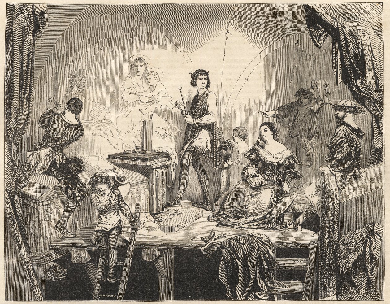 Andrea Del Sarto Painting the Fresco of Madonna del Sacco by Unknown artist
