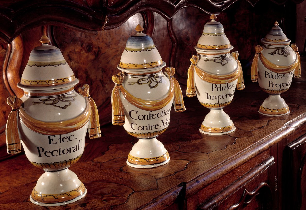 Apothecary Pots in Faience by Unknown artist