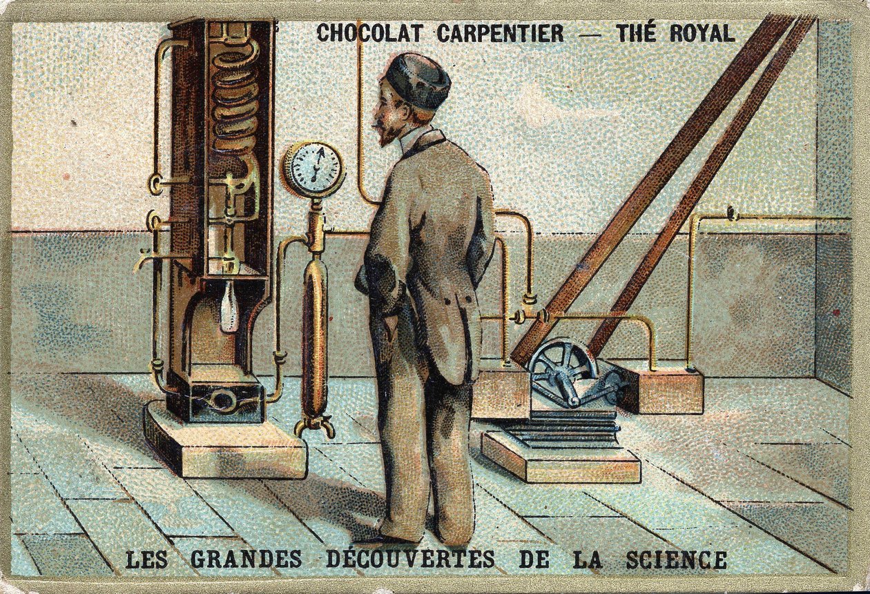 Apparatus of Dr. Karl von Linde (German physicist) (1842 to 1934) for air liquefaction in 1895 by Unknown artist