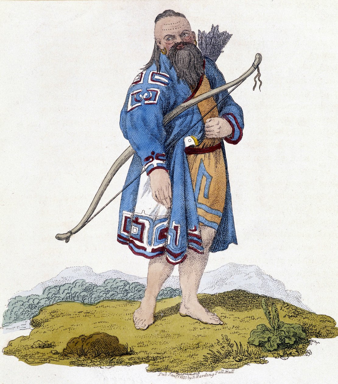 Archer of a Russian population. Illustration dating from 1803 by Unknown artist