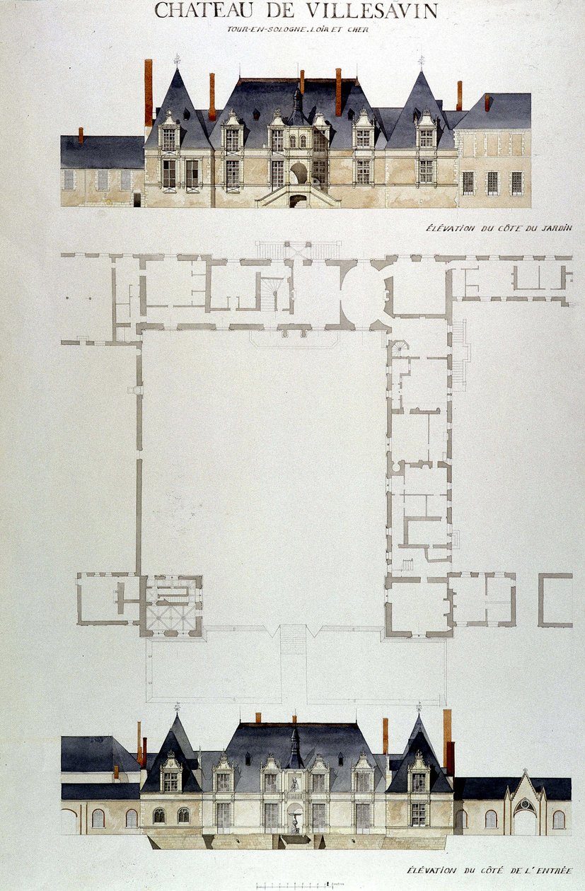 Architecture of the Château de Villesavin, Tou en Sologne, Loir et Cher (41) by Unknown artist