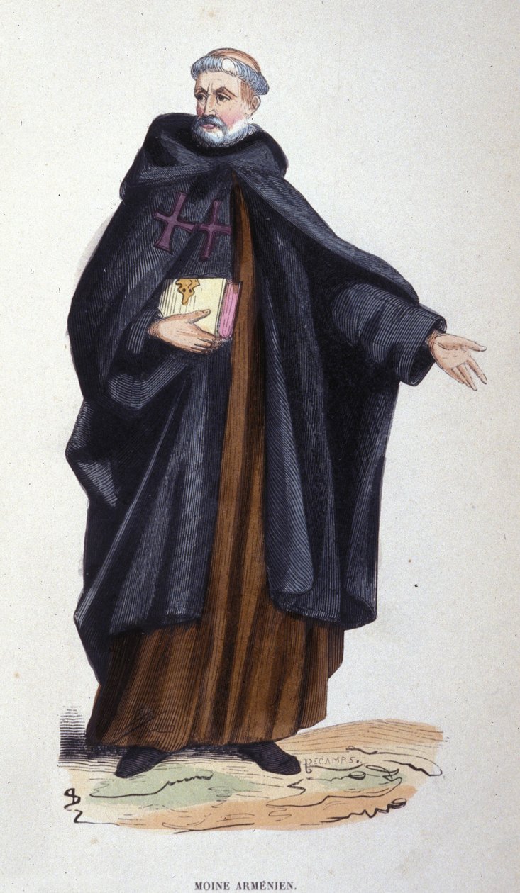 Armenian monk (engraving from an album on religious orders, Paris) by Unknown artist