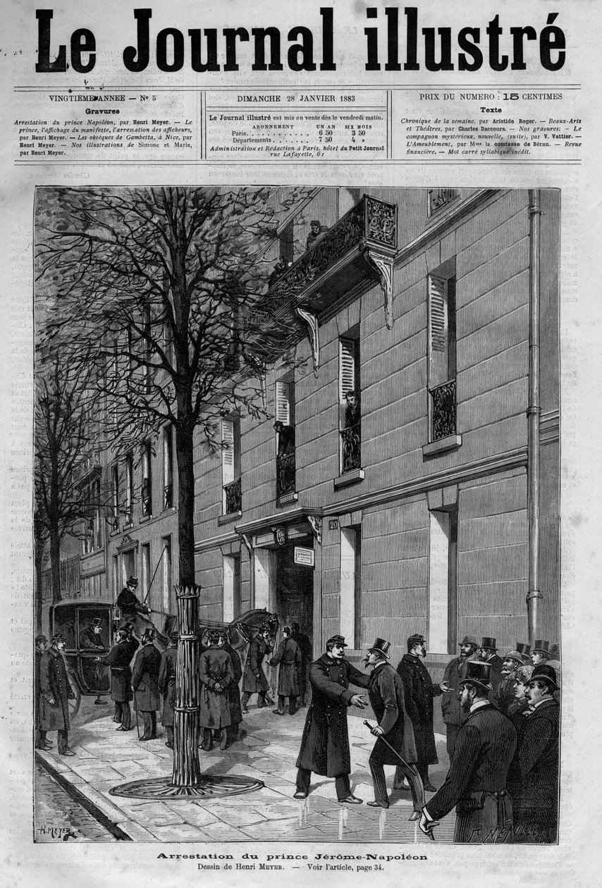 Arrest in 1883 of Jerome Bonaparte (Plon-Plon) (1822-1891) - Cover of 
