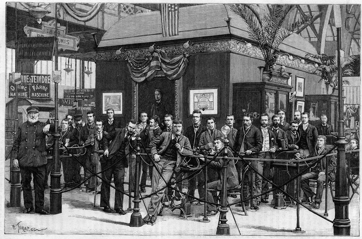 Auditions of Phonographs Created by Thomas Edison at the Paris Universal Exhibition of 1889 by Unknown artist
