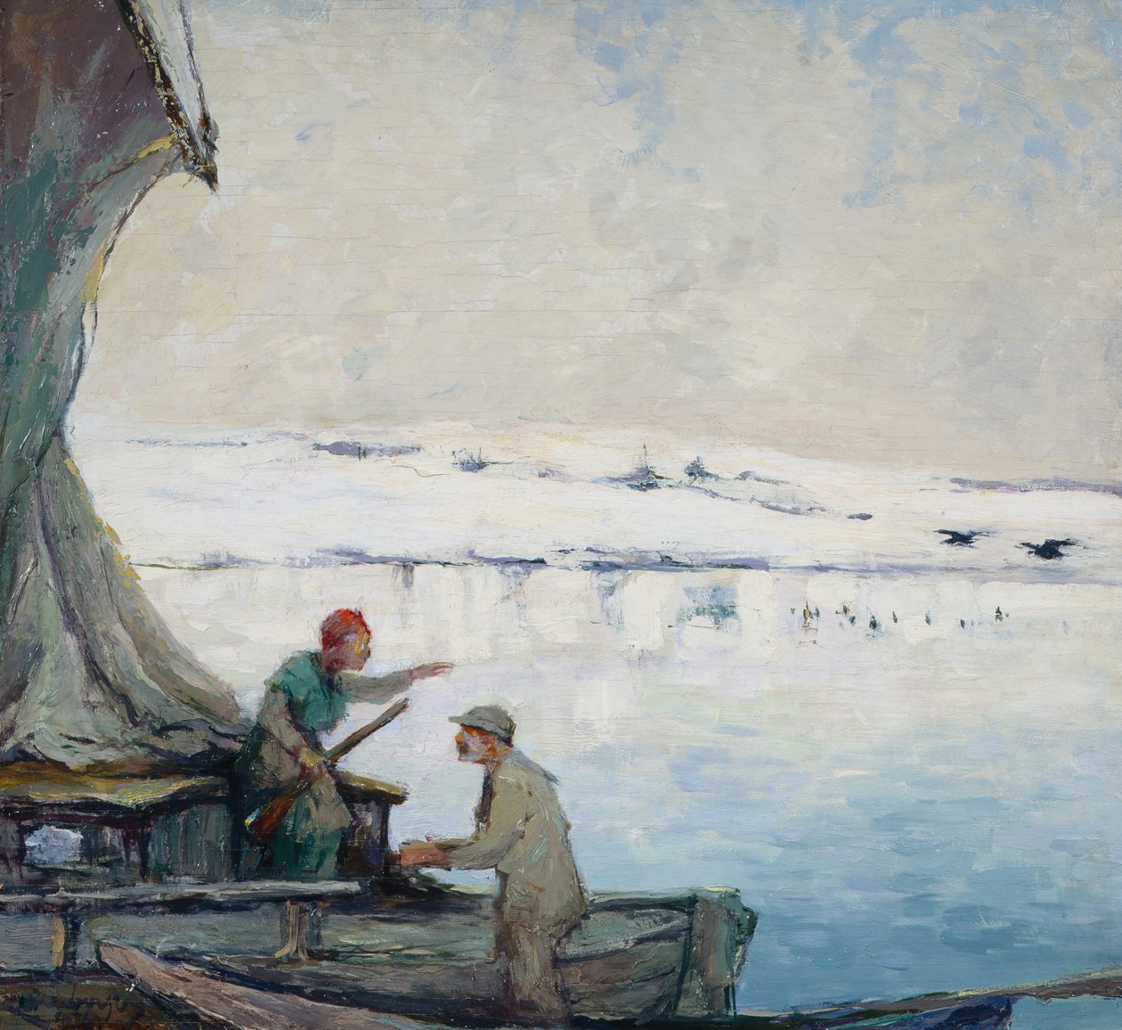 Auks at the Fjord by Unknown Artist