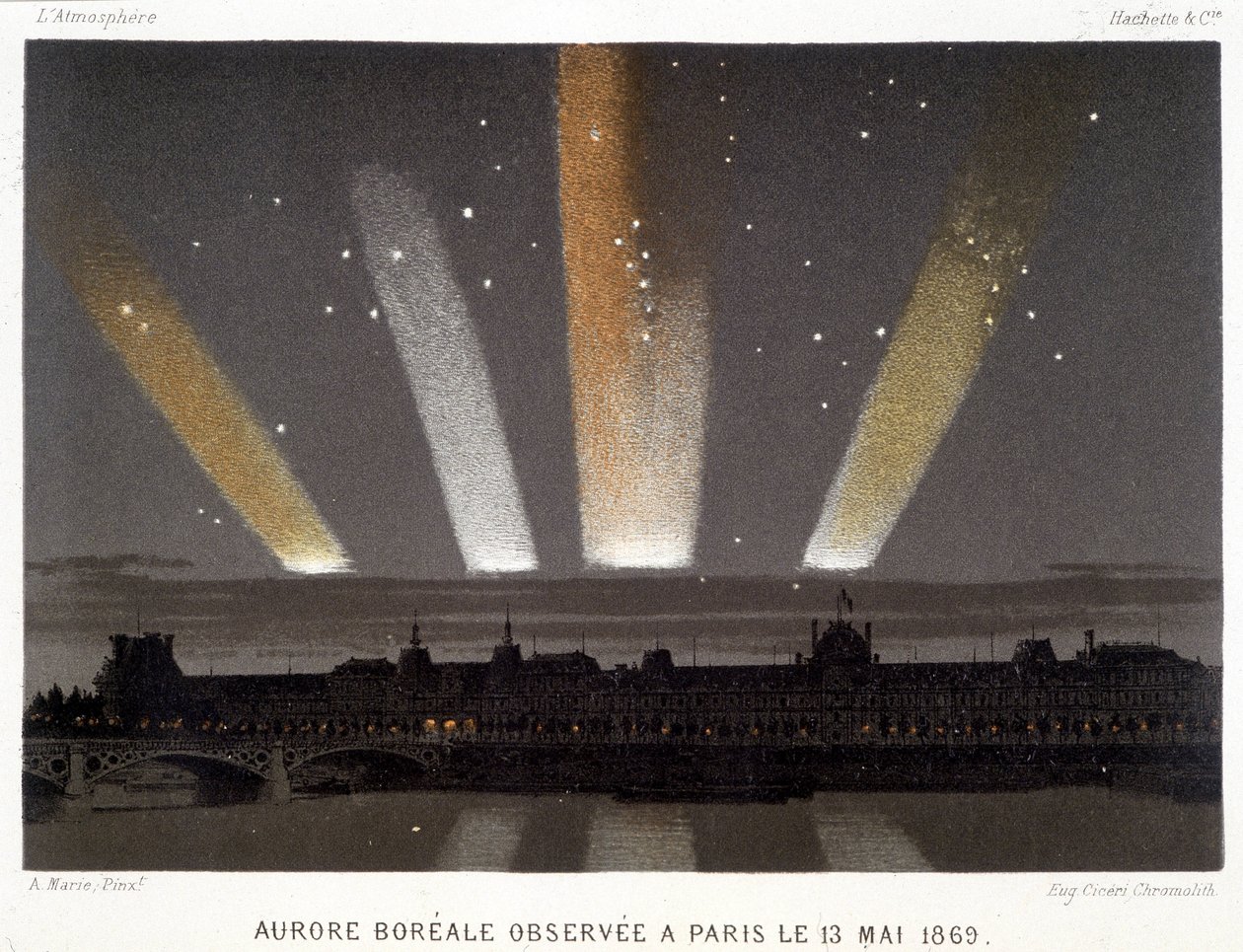 Aurora Borealis observed in Paris on 13/05/1869 - in 
