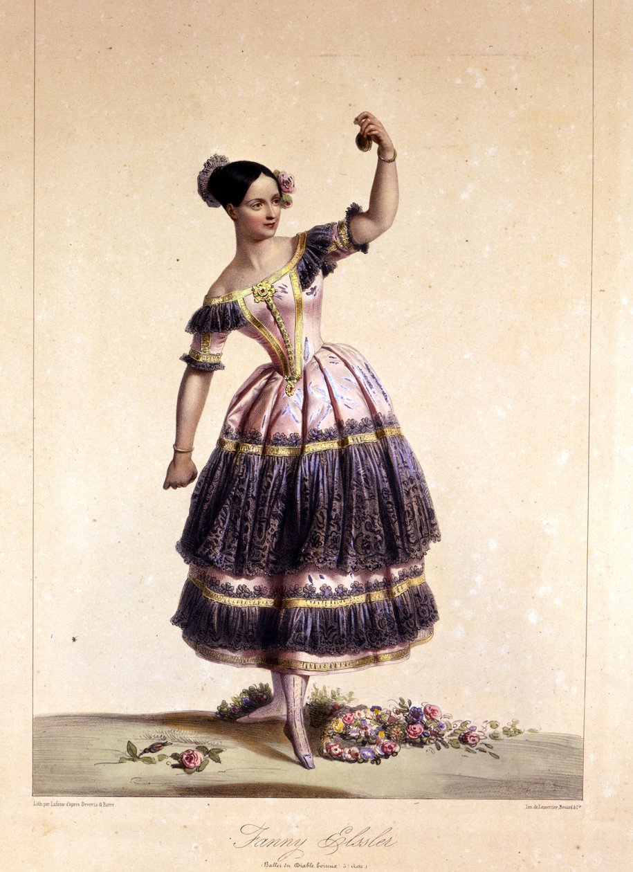 Austrian dancer Fanny Elssler (1810-1884) in the ballet The lame devil. 02/06/1836 19th century print by Unknown artist