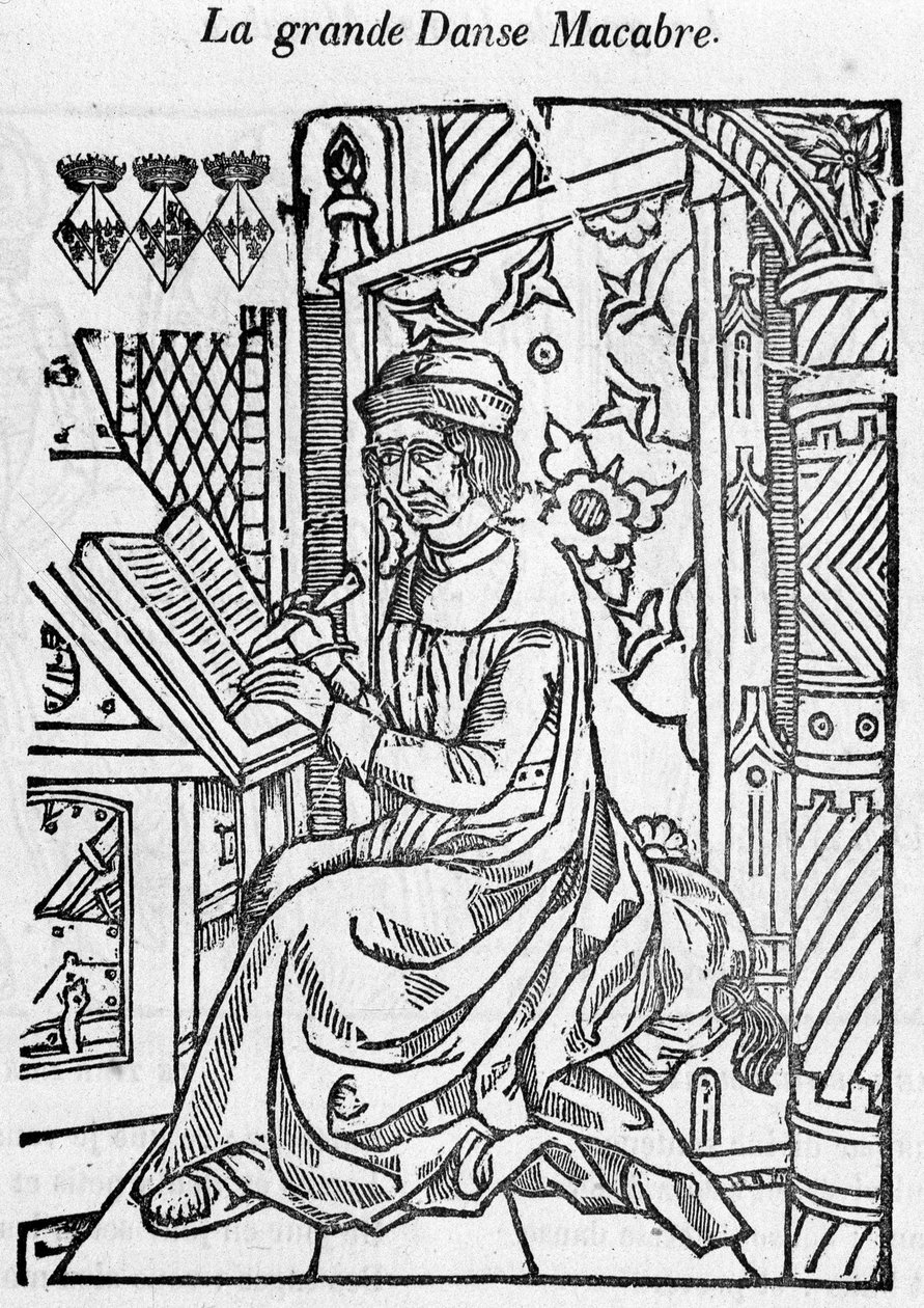 Author of the great macabre dance writing by Unknown artist