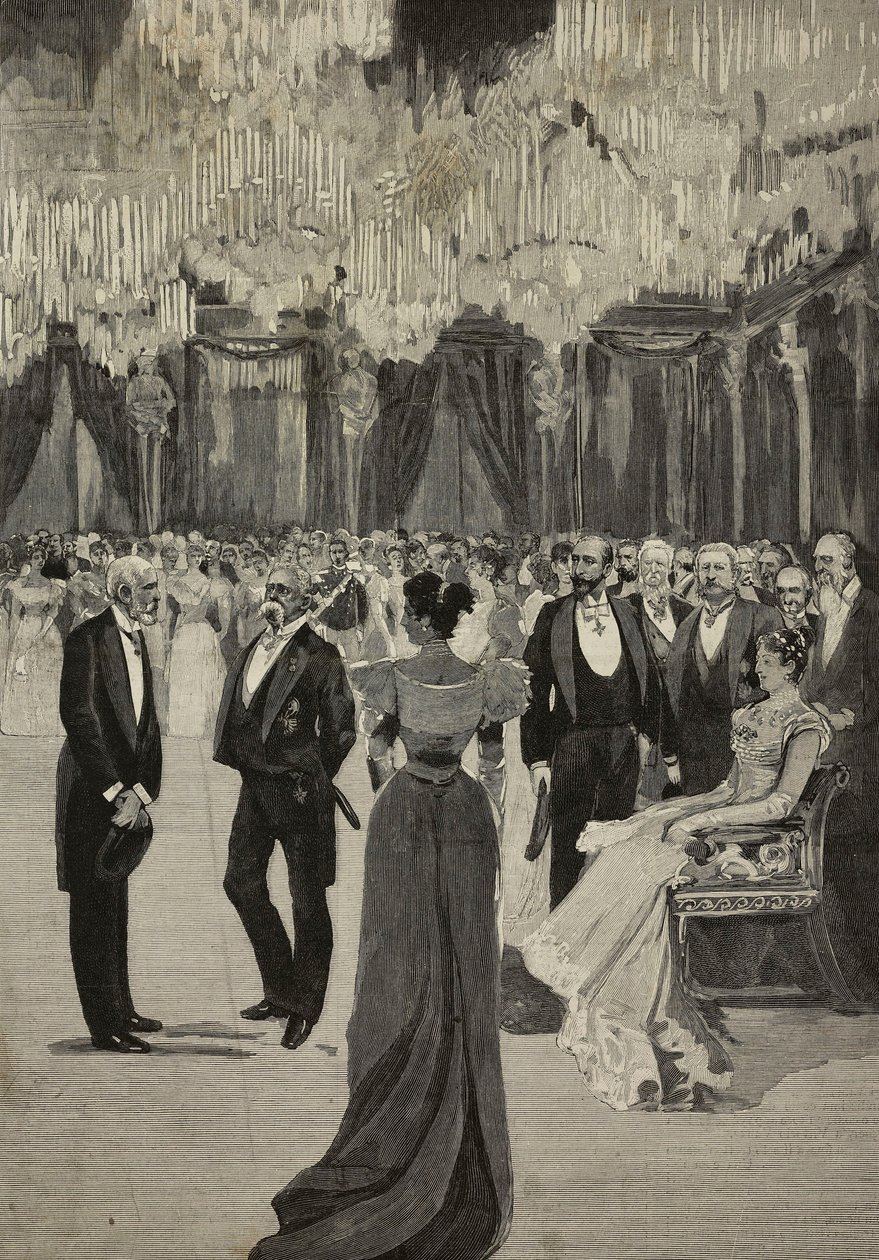 Ball in Hall of Caryatids, Palazzo Reale, May 12 by Unknown Artist