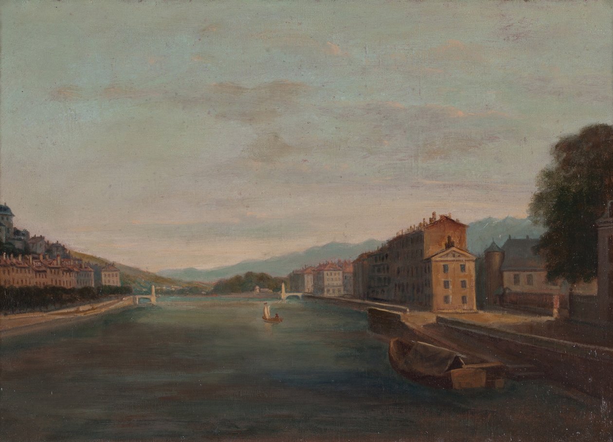 Banks of the Isère in Grenoble by Unknown artist