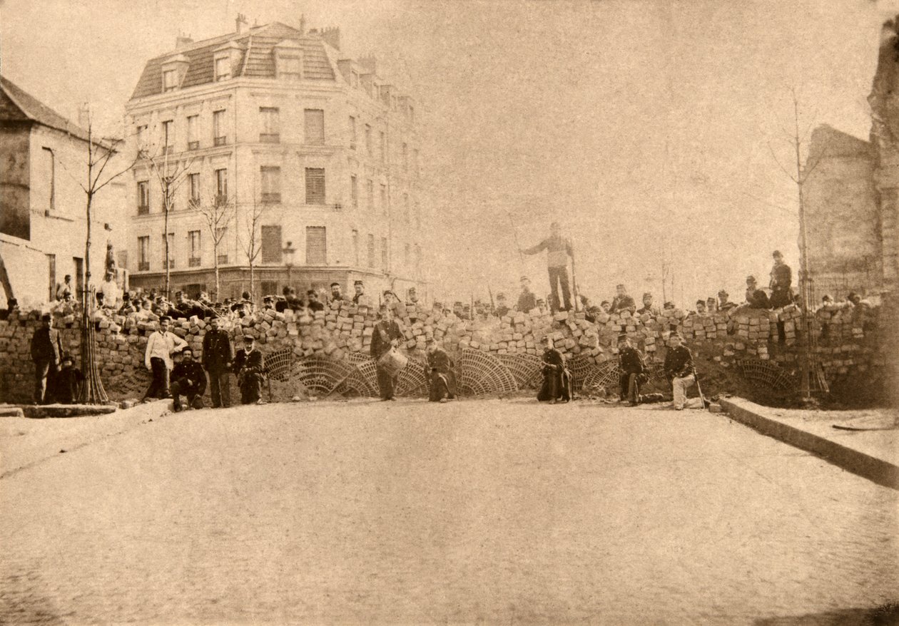Barricade in the Heights of Menilamount, Paris, March 1871 by Unknown artist