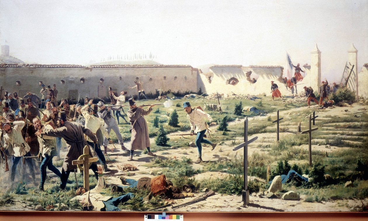 Battle of Solferino, Lombardy, opposing the French-Sardinian and Austrian armies on 24 June 1859 by Unknown artist