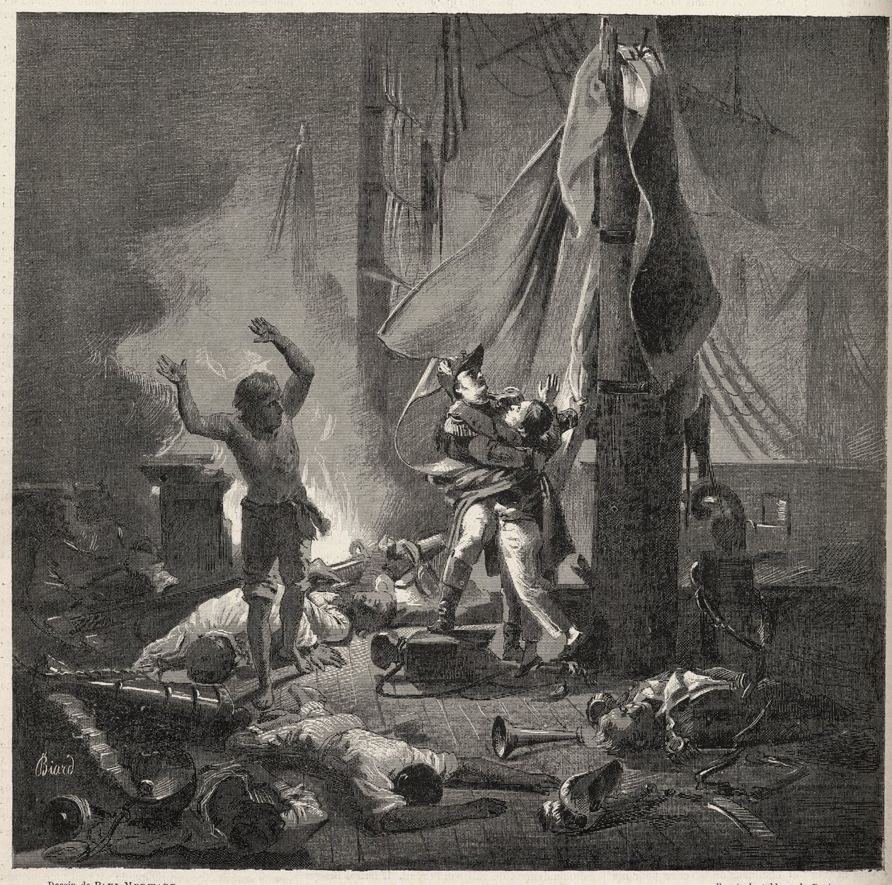 Battle of the Nile - Battle of Aboukir - death of Luce and Giocante de Casabianca by Unknown artist