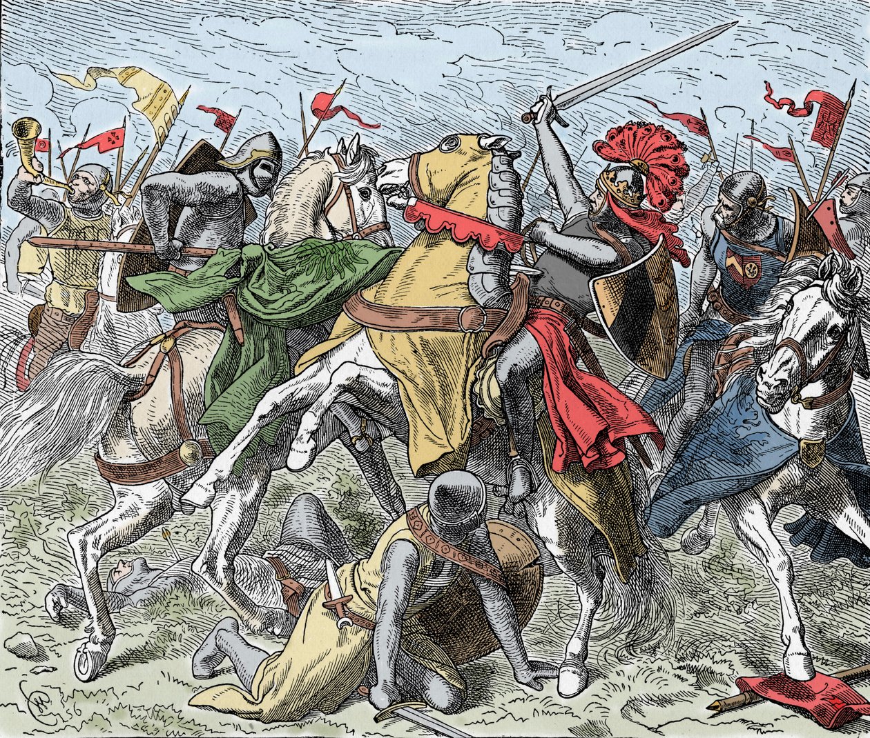 Battle on the Elster: Rudolf of Swabia Mortally Wounded by Unknown artist